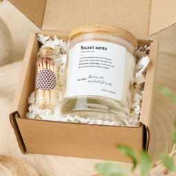 Secret Santa Gift Vegan Soy Wax Candle Fun & Festive Christmas Present For Office Exchange Friends Family Party Free Box