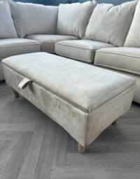 Handmade Creamy Off White Ottoman Bench - Storage Box Footstool