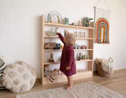 Narrow Toy Shelf, Nursery Storage, Toddler Montessori Furniture, Cabinet, Toy Spielzeugregal, ??tag??re ?? Jouets - thumbnail 1