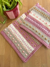 Handmade Crochet Baby Blanket, Bobbing Along Blanket - thumbnail 1