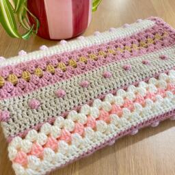 Handmade Crochet Baby Blanket, Bobbing Along Blanket - thumbnail 2