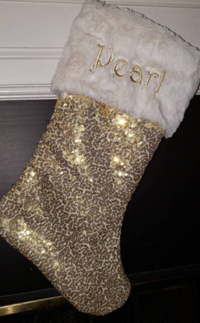 Christmas Sale Free Monogrammingshimmery Gold Sequin Christmas Stocking With Personalization/Free Shipping - image 1