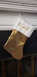 Christmas Sale Free Monogrammingshimmery Gold Sequin Christmas Stocking With Personalization/Free Shipping - thumbnail 2
