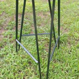 Hairpin Bar Stool Ash Top Stained Dark Walnut - Custom Heights Available - thumbnail 3