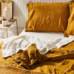 Dark Cherry Red Pure Cotton Stonewashed Duvet Cover, Wine Boho Bedding Set, Maroon Comforter Cover - thumbnail 2