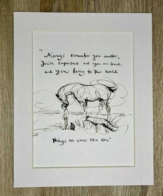 Charlie Mackesy Mounted Print - The Boy, Mole, Fox & Horse Book Page Art - image 1