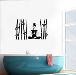 Meditation Woman Vinyl Wall Decal Zen Spa Massage Room Decor Stickers Mural - #2776Di - thumbnail 1