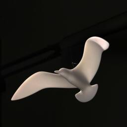 Seagull Mobile Sculpture By John Perry 14In Wingspan Hovering Version. Signed - thumbnail 3