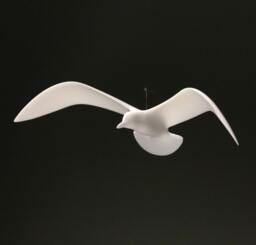 Seagull Mobile Sculpture By John Perry 14In Wingspan Hovering Version. Signed - thumbnail 1