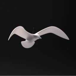 Seagull Mobile Sculpture By John Perry 14In Wingspan Hovering Version. Signed - thumbnail 2