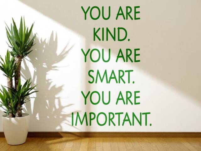 Inspirational Wall Quote Decal Kind, Smart, Important - Modern Vinyl Transfer - image 1