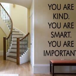 Inspirational Wall Quote Decal Kind, Smart, Important - Modern Vinyl Transfer - thumbnail 3