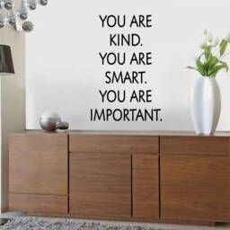 Inspirational Wall Quote Decal Kind, Smart, Important - Modern Vinyl Transfer - thumbnail 2