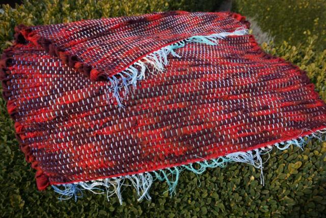 Red Farm House Rug Made From Pendleton Wool - image 1