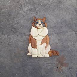 Cat Intarsia Woodworking, Home Decor, Wall Animal, Cat, Pet, Intarsia Wooden Art, Wood Carving, Love Wood Art - thumbnail 2