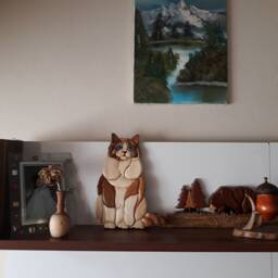 Cat Intarsia Woodworking, Home Decor, Wall Animal, Cat, Pet, Intarsia Wooden Art, Wood Carving, Love Wood Art - thumbnail 3