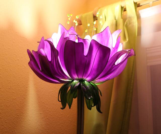 Purple Flower Reading Floor Lamp , Pivoine Lighting Sculptur - image 1