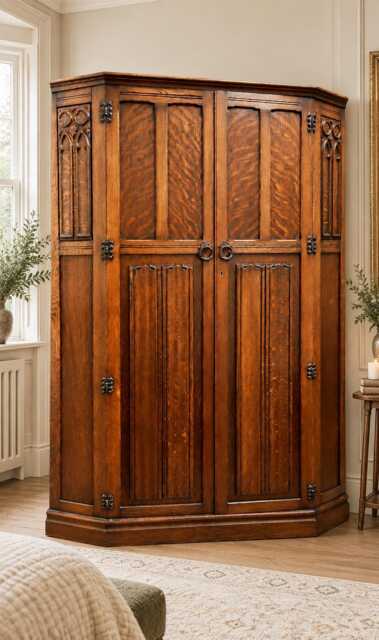 Old Charm Solid Oak Vintage Wardrobe Painted Options - image 1