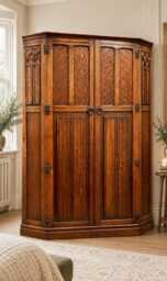 Old Charm Solid Oak Vintage Wardrobe Painted Options - thumbnail 1