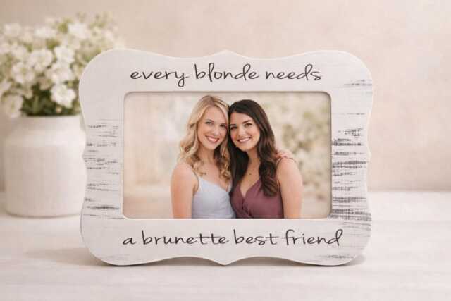 Best Friend Gift Personalized Picture Frame Blonde & Brunette Friends Photo Birthday For Bestie - image 1