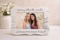 Best Friend Gift Personalized Picture Frame Blonde & Brunette Friends Photo Birthday For Bestie - thumbnail 1