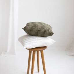 Set Of 2 Waffle Pillow Covers, Linen Shams, Throw Pillows, Textured Pillows, Decorative Pillows - thumbnail 2