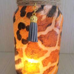 Animal Print Light Jar, Safari Candle Holder, Jungle Lantern - thumbnail 2