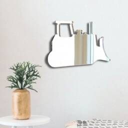 Bulldozer Acrylic Mirror Wall Art Personalized Engraving Available - thumbnail 2