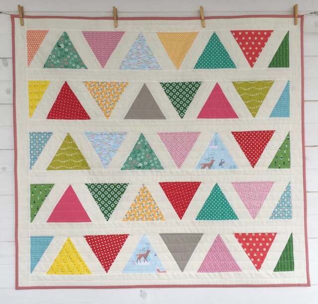Made To Order Triangle Baby-Quilt /Baby Blanket/Modern Baby Quilt/Baby Shower/Contemporary Baby Quilt/Handmade Mini Quilt - image 1