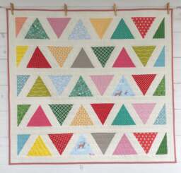 Made To Order Triangle Baby-Quilt /Baby Blanket/Modern Baby Quilt/Baby Shower/Contemporary Baby Quilt/Handmade Mini Quilt - thumbnail 1