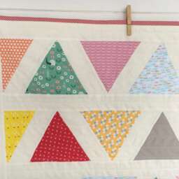 Made To Order Triangle Baby-Quilt /Baby Blanket/Modern Baby Quilt/Baby Shower/Contemporary Baby Quilt/Handmade Mini Quilt - thumbnail 2