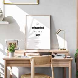 Be Independent & A Lady Print - Ruth Bader Ginsburg Feminist Quote Inspirational Wall Art Poster Unframed - thumbnail 2