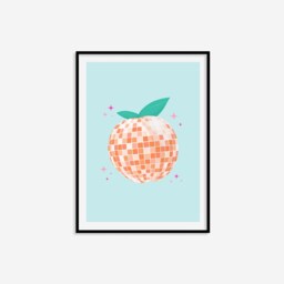 Disco Peach Print - Print, Eclectic Colourful, Retro Wall Art, Funky Living Room Bedroom Prints - thumbnail 3