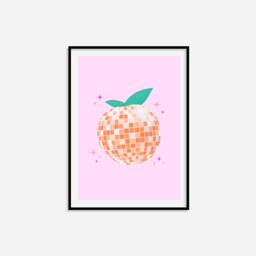 Disco Peach Print - Print, Eclectic Colourful, Retro Wall Art, Funky Living Room Bedroom Prints - thumbnail 2