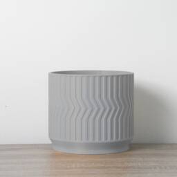 "Sedona Planter With Drainage & Saucer in Gray, Unique 3D-Printed Plant Pot, Small To Large Sizes 4"" 5"" 6"" 7"" 8" - thumbnail 3