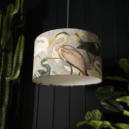 Grey Heron Inspired Bird Song Velvet Lampshade Handmade To Order By Love Frankie