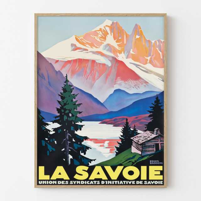 La Savoie France Vintage Travel Poster, French Alps Retro Tourism Wall Art Print - image 1
