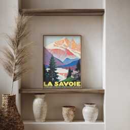 La Savoie France Vintage Travel Poster, French Alps Retro Tourism Wall Art Print - thumbnail 3