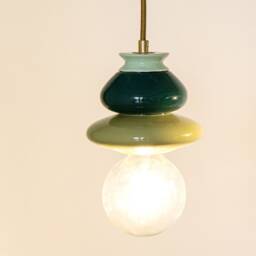Pendant Ceramic Lamp, Hanging Lampshade, Handmade Design, Contemporary Artwork Creation, Unique Light Fixture Gift - thumbnail 2