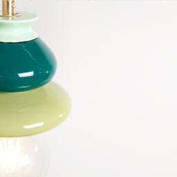 Pendant Ceramic Lamp, Hanging Lampshade, Handmade Design, Contemporary Artwork Creation, Unique Light Fixture Gift - thumbnail 3