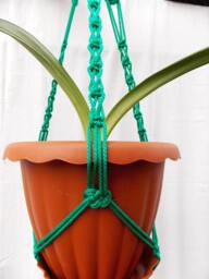 Macrame Plant Hanger 24 Inches 3mm - Green Hanging Planter Plant Holder Macrame Wall Hanging Planter Pattern Pot - thumbnail 1