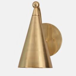 Handcrafted Modern Style Mid Century Raw Brass Wall Lamp Light Italian Lamps Campana Hall Entrance Powder Bath - thumbnail 3