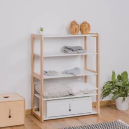 Montessori Bookshelf Birch Plywood Nursery Shelf, Toy Storage - thumbnail 2