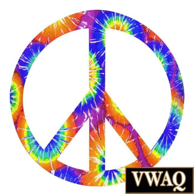 Tie Dye Peace Sign - Retro Love Peel & Stick Wall Sticker Vintage 70S Hippie Art Reusable Fabric Decal Vwaq-Pc11