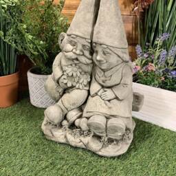 stone Garden Pair Of Loving Gnomes On A Bench Gift Ornament - thumbnail 4