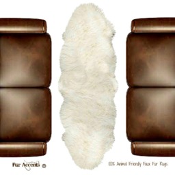 Ivory Faux Sheepskin Rug - Double Sheep Design, Animal Friendly - thumbnail 1