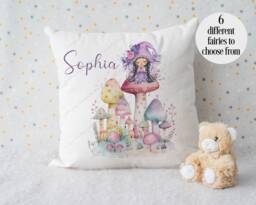 Fairy Cushion, Decor, Gift, Childrens Cushion, Gift For Little Girl, & Toadstool, Magical Fairy, Girls Bedroom, Princess - thumbnail 1