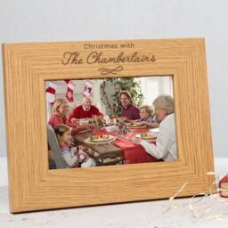 Personalised Engraved Christmas Photo Frame - Family Gift Xmas For Grandparents From Grandchildren Keepsake - thumbnail 1