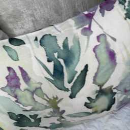 Olivia Floral Watercolour Cushion Cover - Cotton Linen Blend High-Quality Fabric Made in UK - thumbnail 2