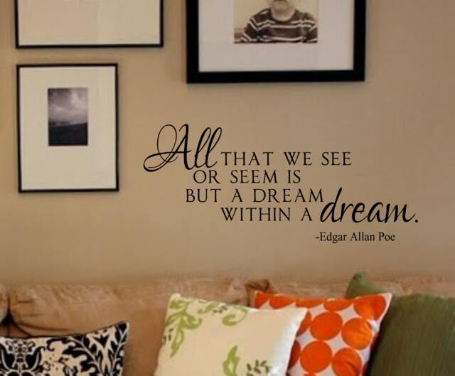Vinyl Wall Decal - Within A Dream - Edgar Allan Poe - Decal Quotes Poetry Art Decor - image 1